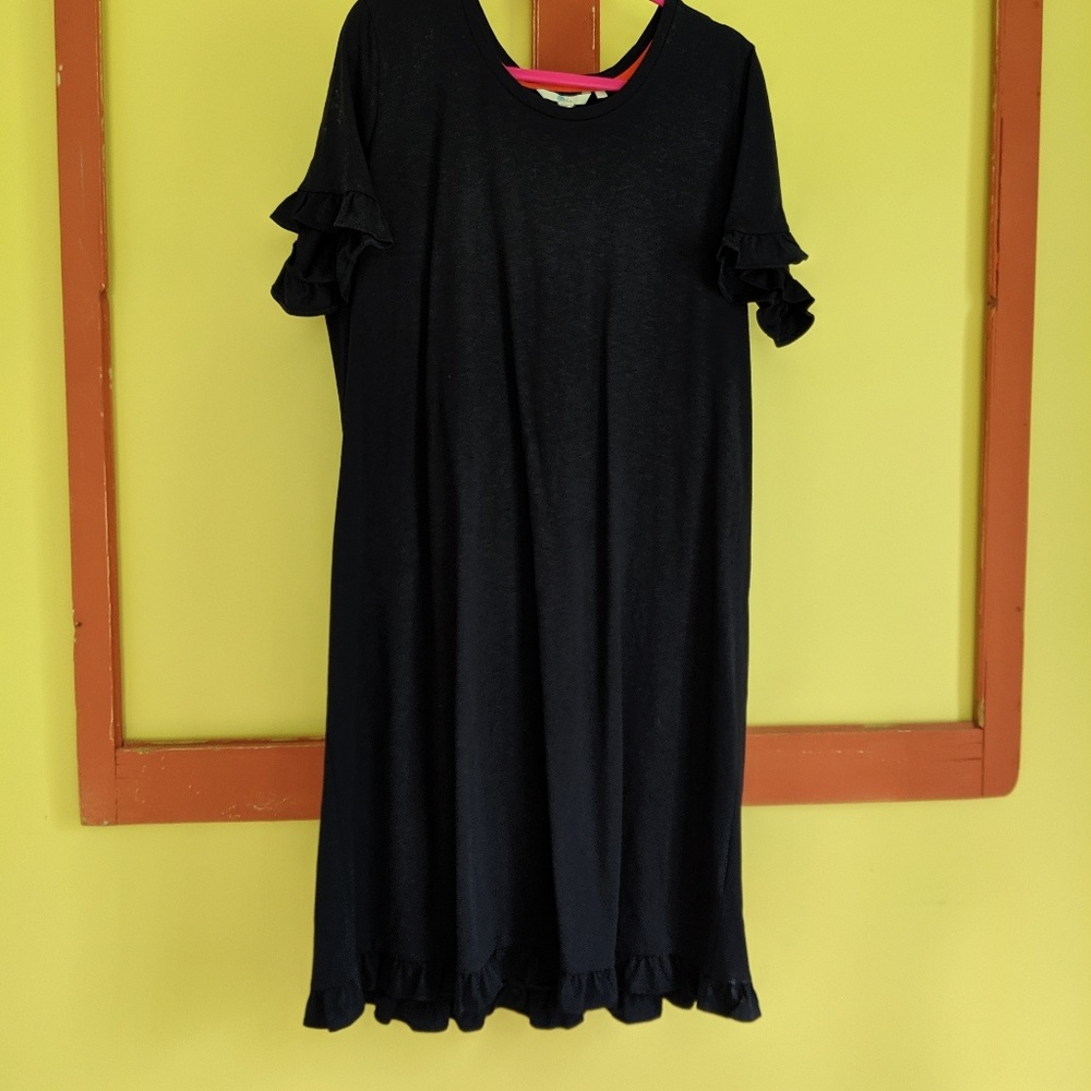 NWT Boden Navy T-shirt Dress w/Ruffles